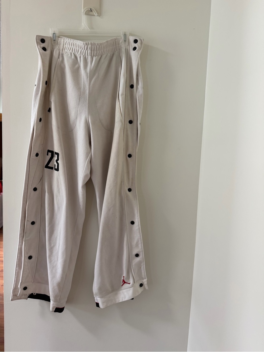 Jordan Kids White Snap-Open Joggers with 23 and Jumpman